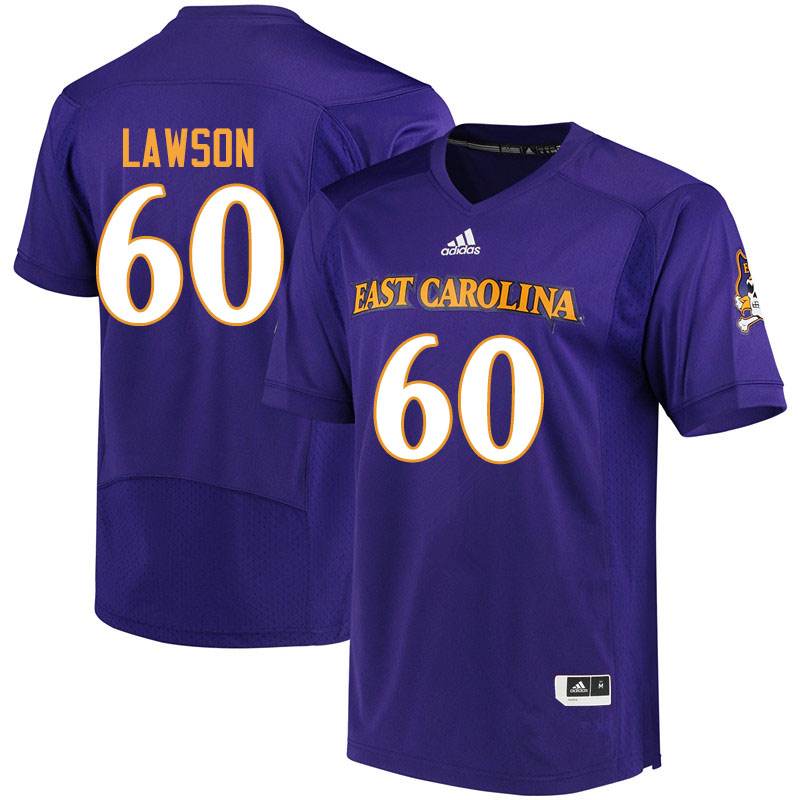 Men #60 Erik Lawson ECU Pirates College Football Jerseys Sale-Purple - Click Image to Close